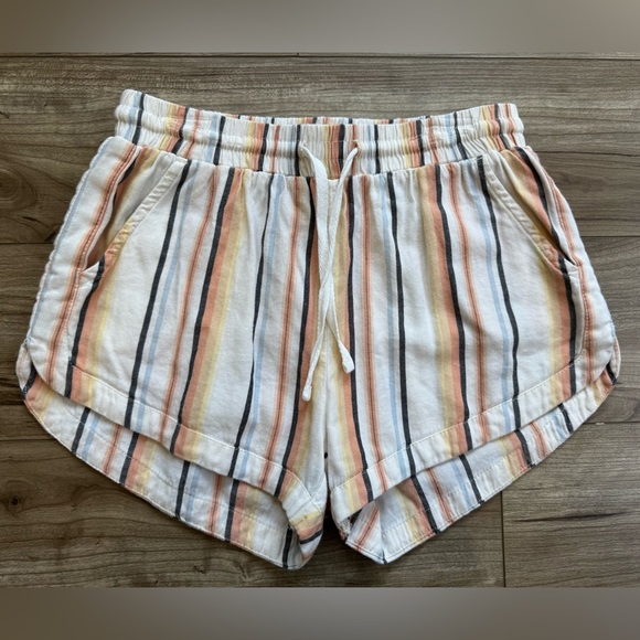 Billabong Elastic Waist Women’s Shorts Size XS cotton stripes excellent - Picture 1 of 11